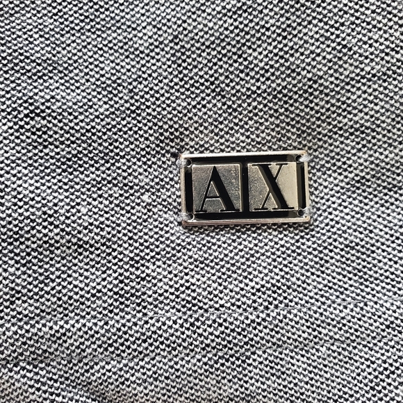 Armani Exchange Polo Men's Large Gray Designer Patterned Button - Picture 4 of 7